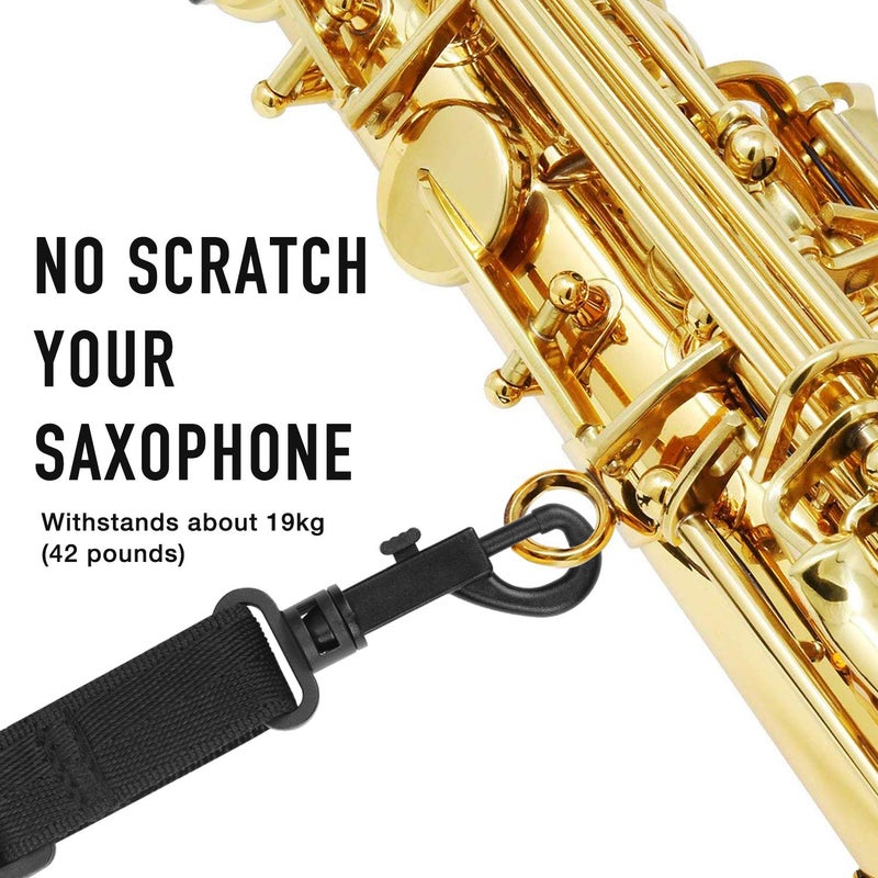 Focusound Upgraded Length Tenor Saxophone Neck Strap Soft Sax Leather Strap Padded for Alto and Tenor Saxophone - Image 5